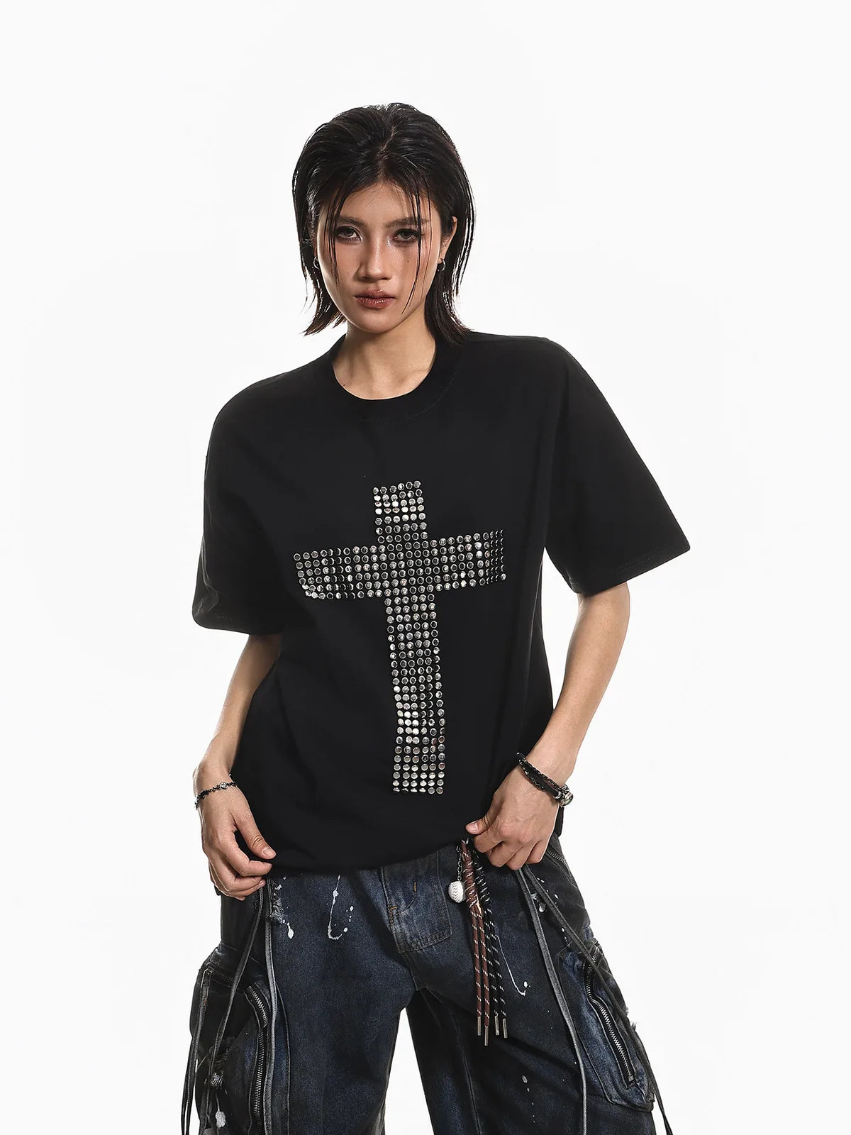 The Studded Cross Loose Graphic Tee