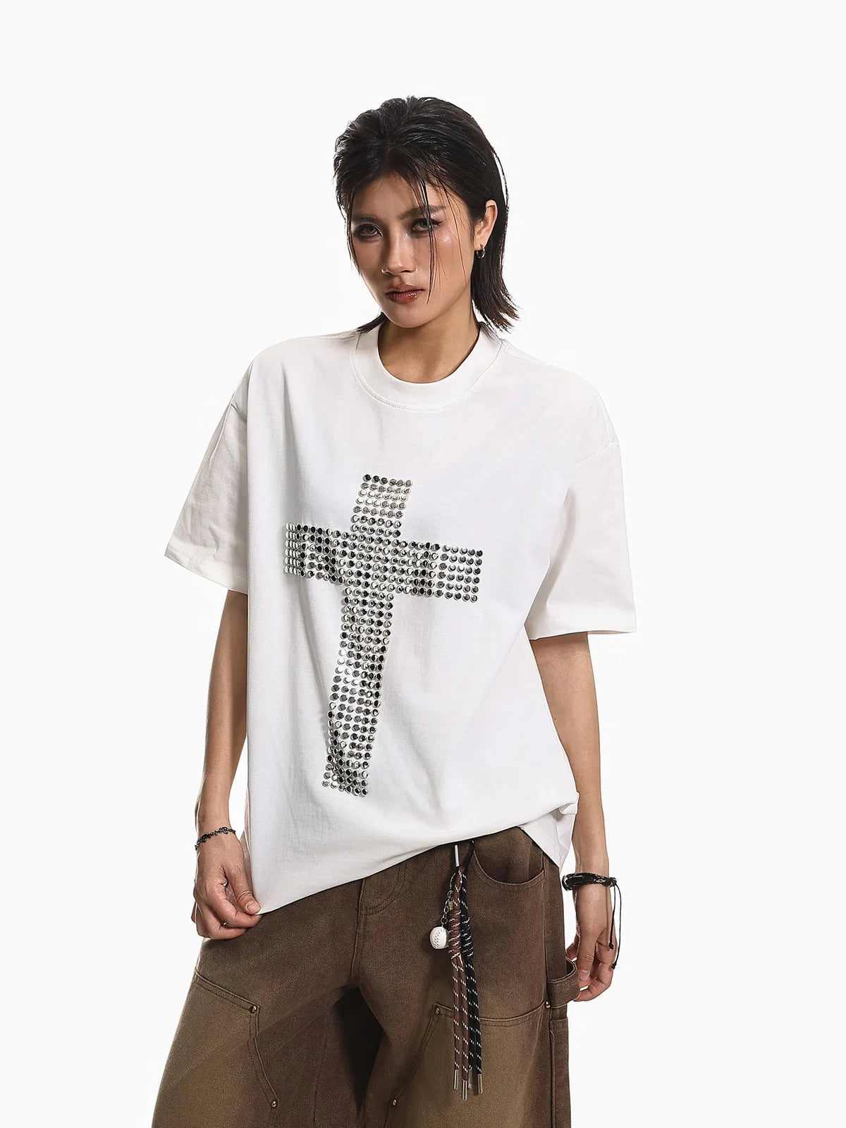 The Studded Cross Loose Graphic Tee