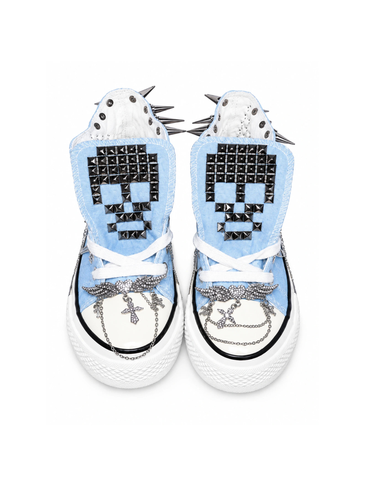 The Baby Blue Thorn Studded High-Tops