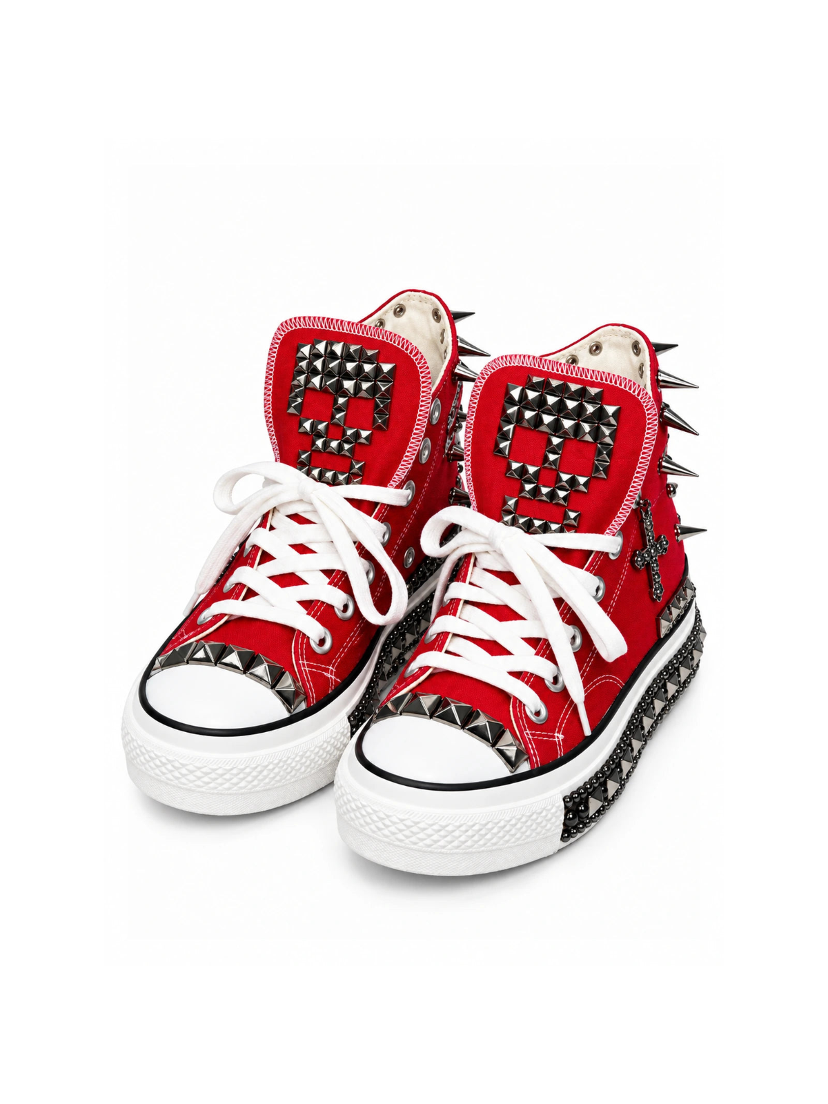 The Crimson Thorn Studded High-Tops