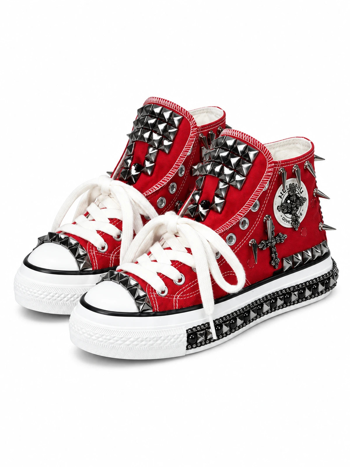 The Crimson Thorn Studded High-Tops