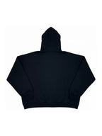 The Fragmented Script Zip Hoodie in black, back view